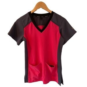 Carhartt Grey & Pink Force  Medical Healthcare Nursing Scrub Top